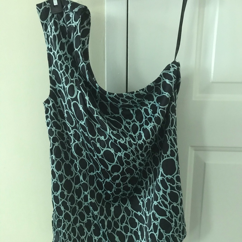 Navy One Shoulder Blouse